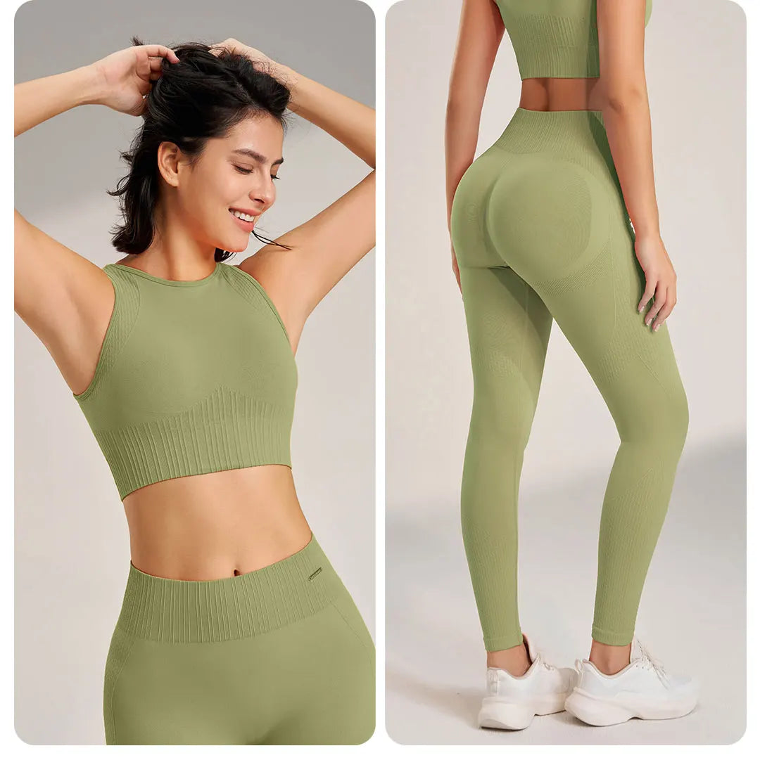 Ensemble de Fitness Femme Zenforma – Legging Sans Couture, Taille Haute & Séchage Rapide