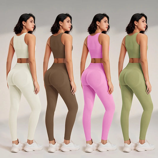 Ensemble de Fitness Femme Zenforma – Legging Sans Couture, Taille Haute & Séchage Rapide