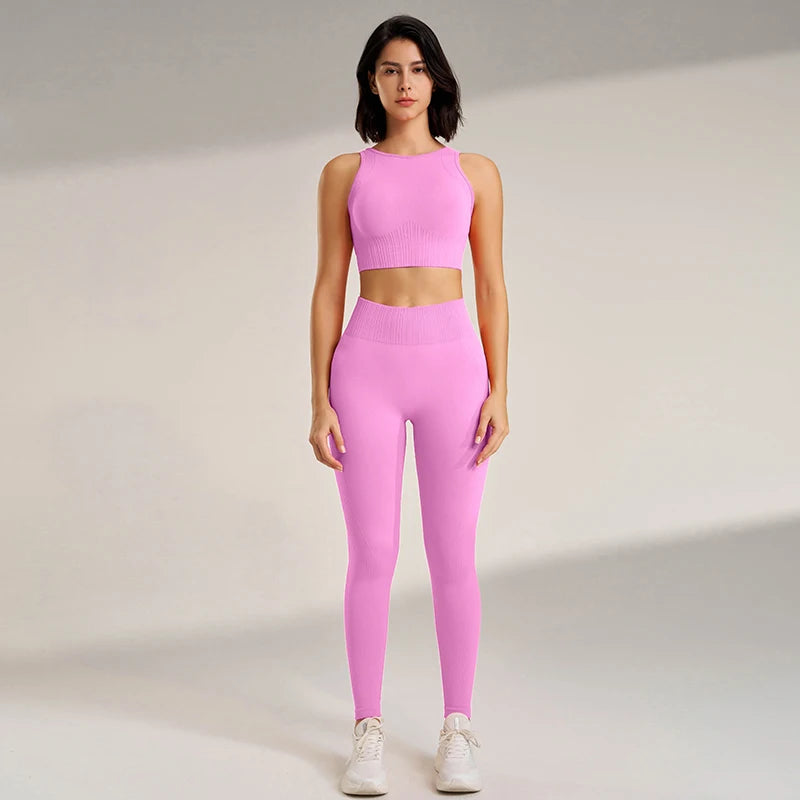 Ensemble de Fitness Femme Zenforma – Legging Sans Couture, Taille Haute & Séchage Rapide