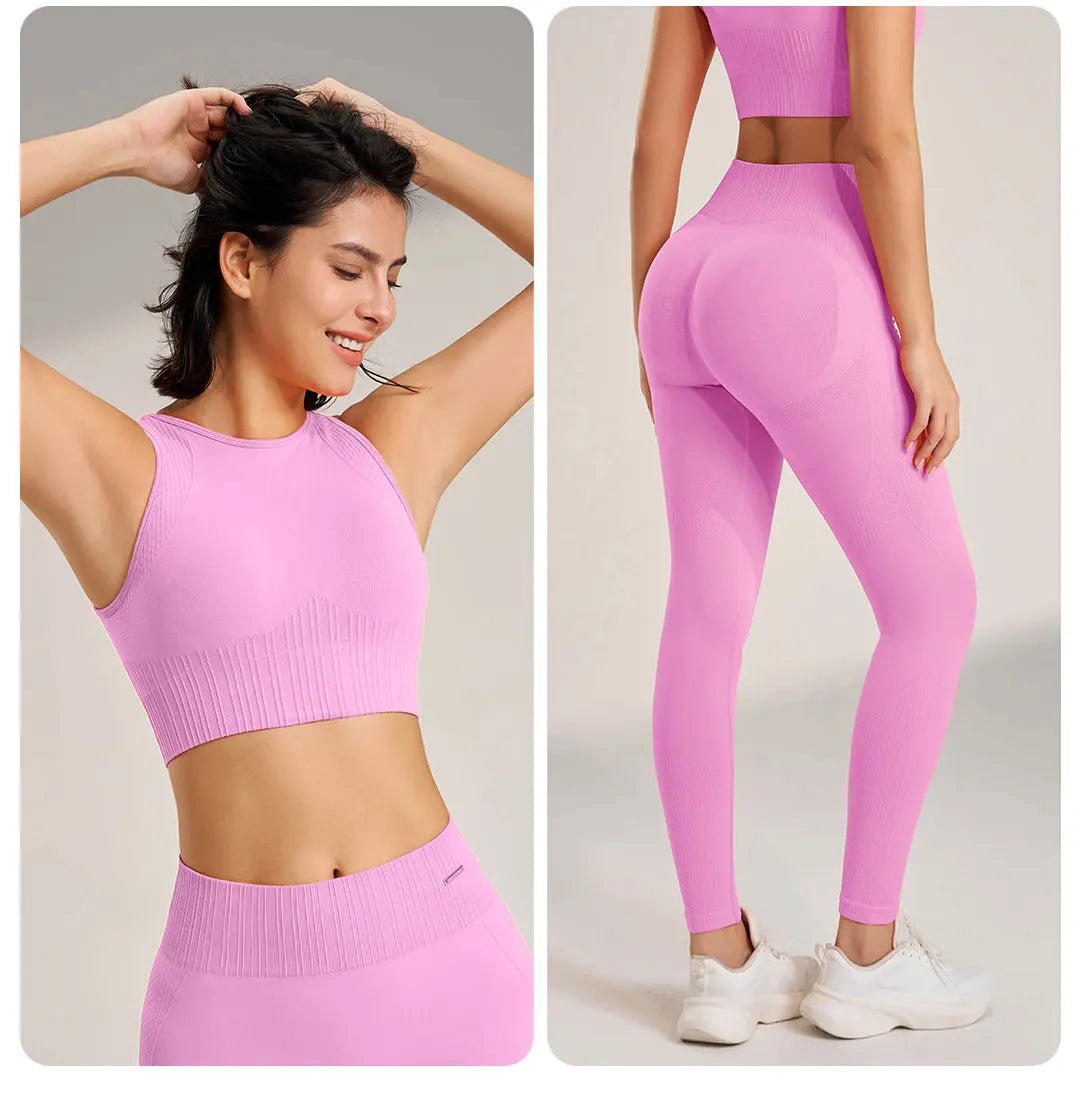Ensemble de Fitness Femme Zenforma – Legging Sans Couture, Taille Haute & Séchage Rapide