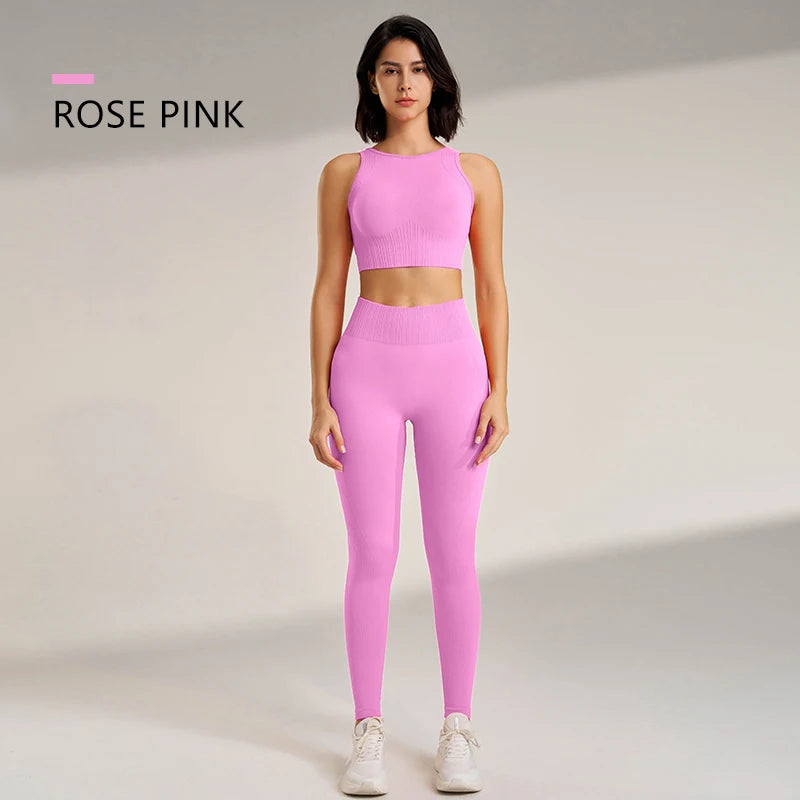 Ensemble de Fitness Femme Zenforma – Legging Sans Couture, Taille Haute & Séchage Rapide