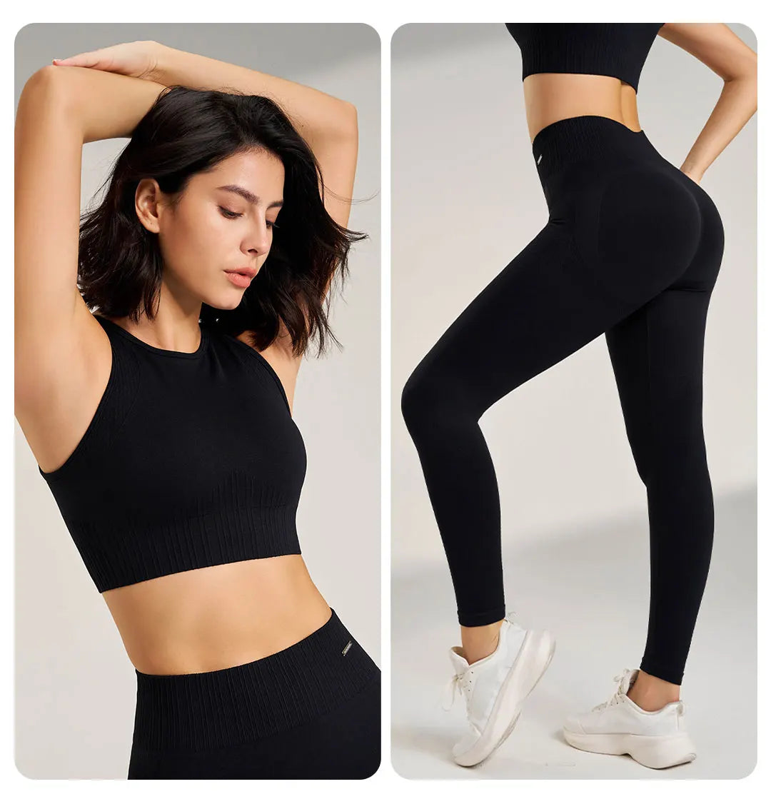 Ensemble de Fitness Femme Zenforma – Legging Sans Couture, Taille Haute & Séchage Rapide