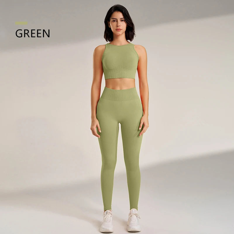 Ensemble de Fitness Femme Zenforma – Legging Sans Couture, Taille Haute & Séchage Rapide