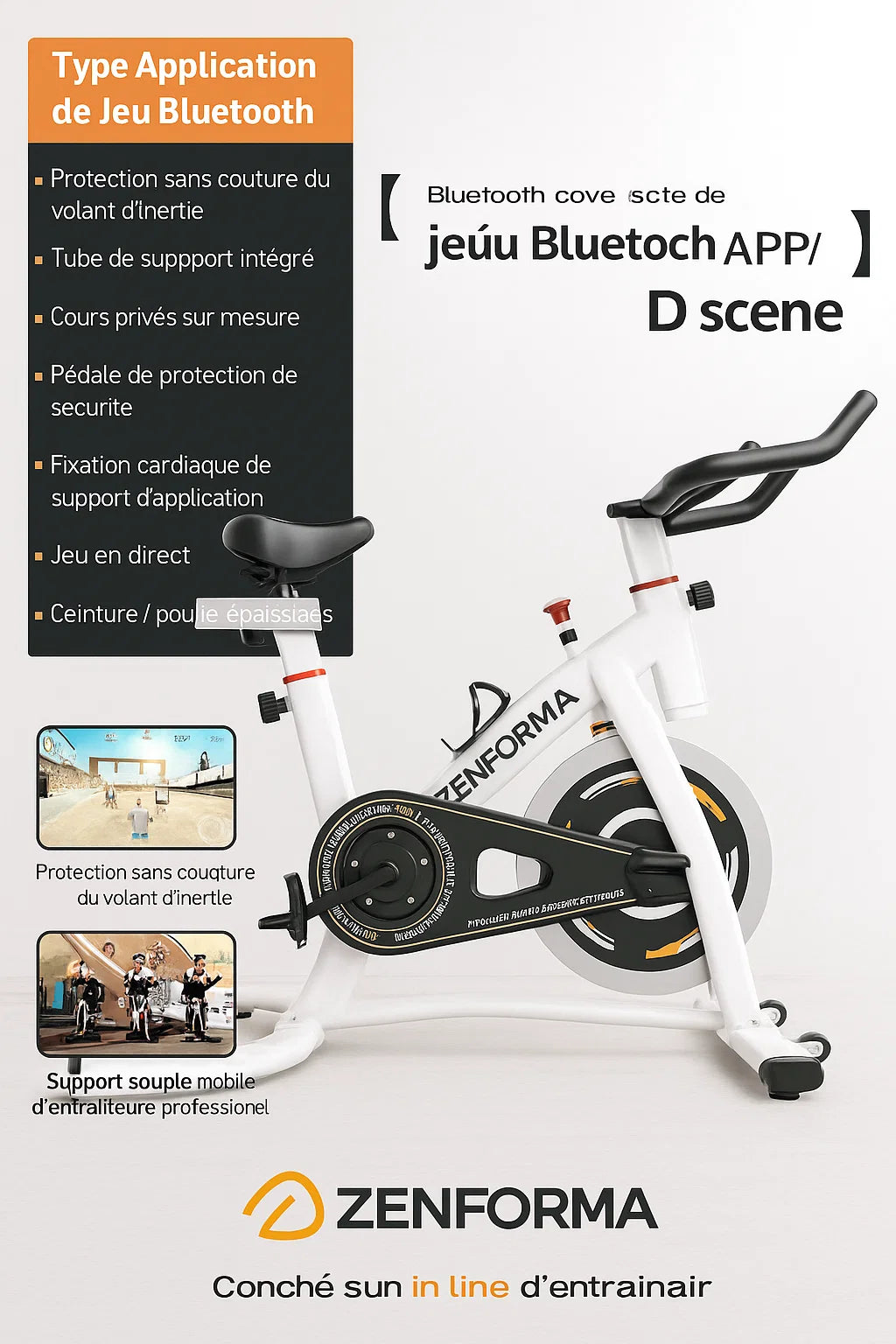 Vélo d’Appartement Connecté Bluetooth – Résistance Magnétique | Zenforma
