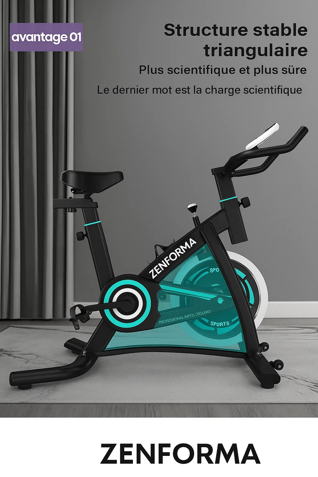 Vélo d’Appartement Connecté Bluetooth – Résistance Magnétique | Zenforma