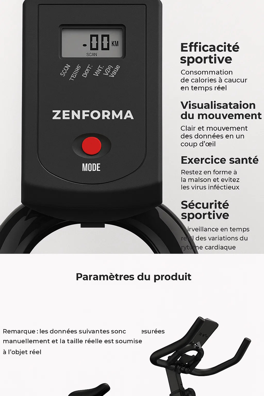 Vélo d’Appartement Connecté Bluetooth – Résistance Magnétique | Zenforma