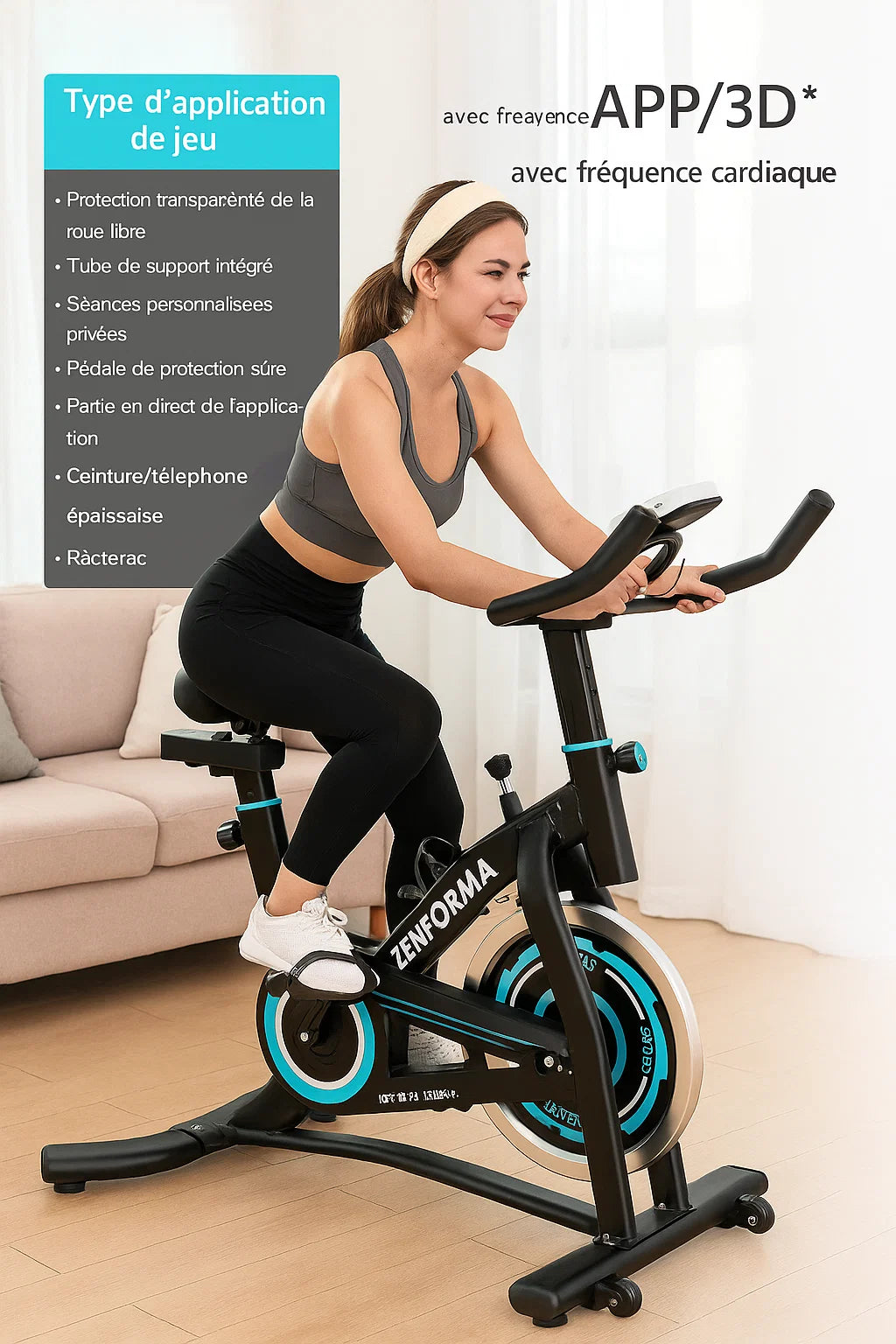 Vélo d’Appartement Connecté Bluetooth – Résistance Magnétique | Zenforma