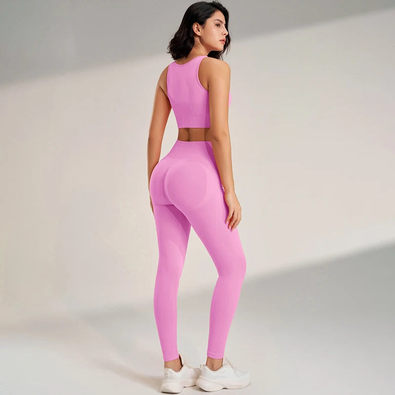 Ensemble de Fitness Femme Zenforma – Legging Sans Couture, Taille Haute & Séchage Rapide