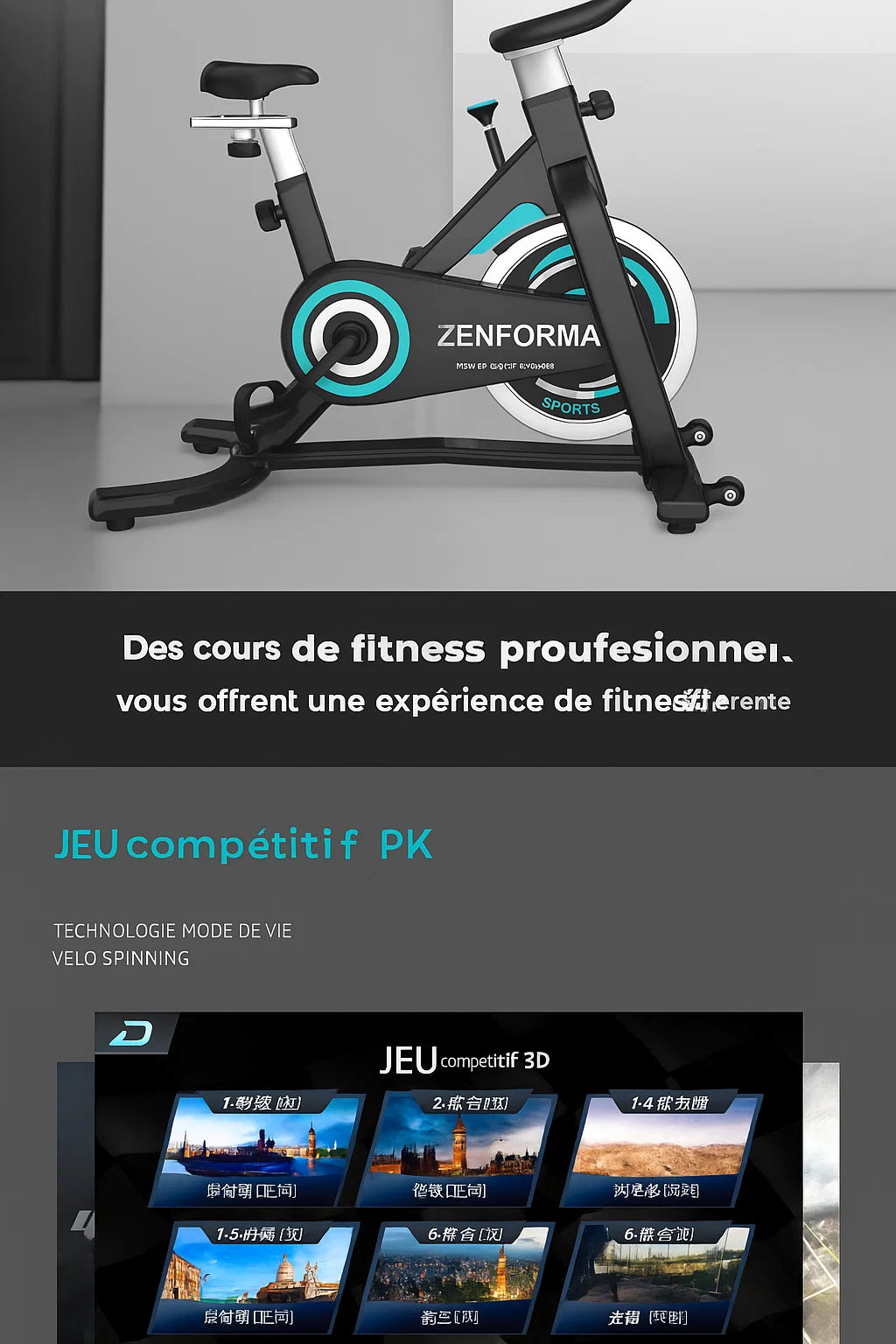 Vélo d’Appartement Connecté Bluetooth – Résistance Magnétique | Zenforma