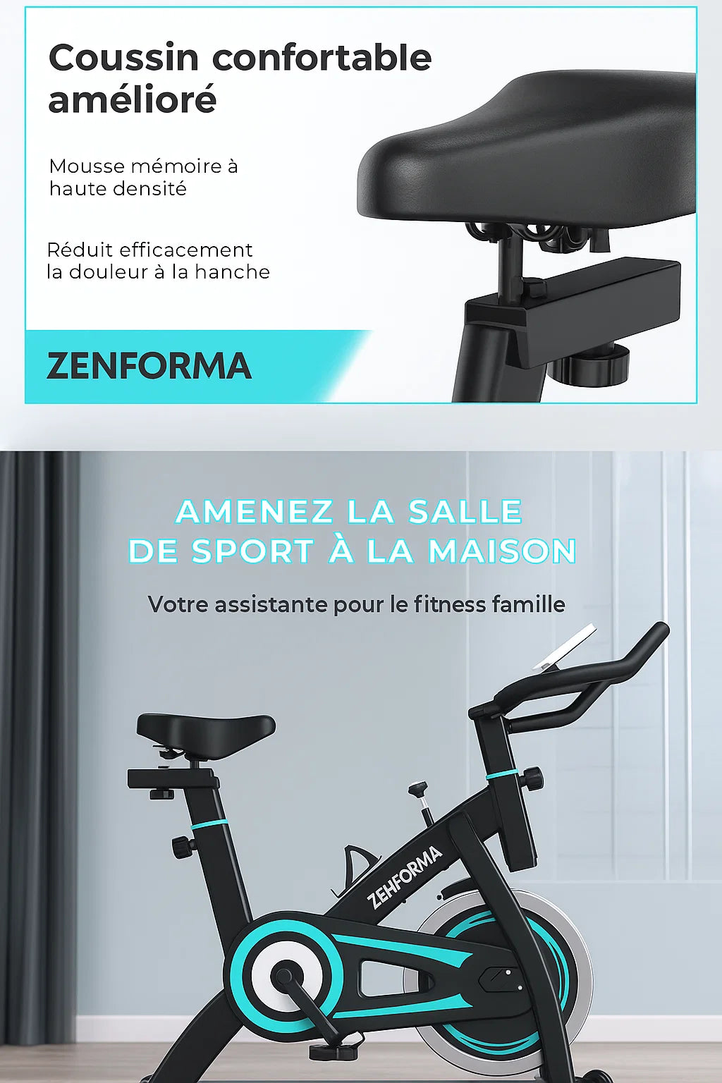 Vélo d’Appartement Connecté Bluetooth – Résistance Magnétique | Zenforma