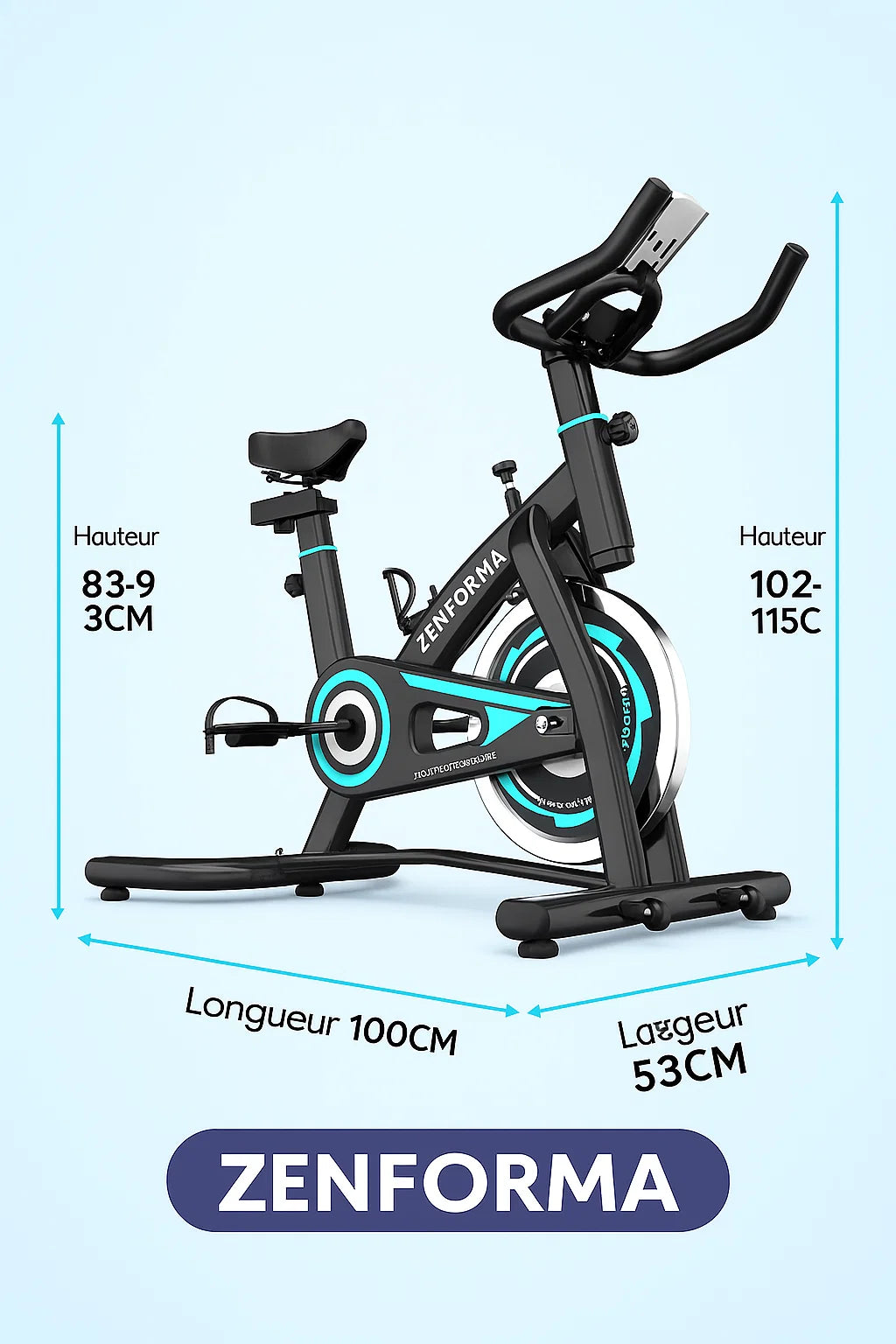 Vélo d’Appartement Connecté Bluetooth – Résistance Magnétique | Zenforma