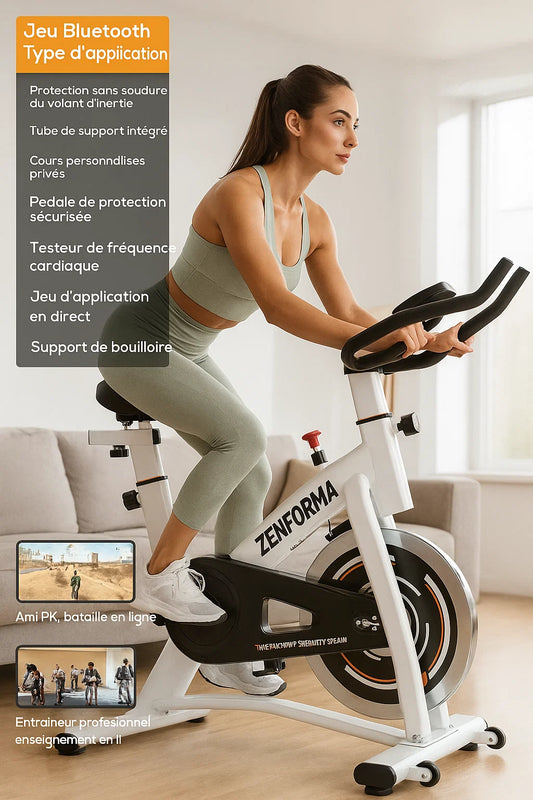 Vélo d’Appartement Connecté Bluetooth – Résistance Magnétique | Zenforma