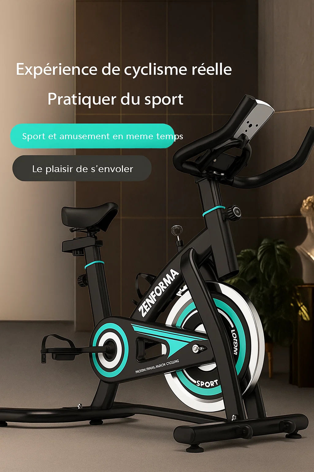 Vélo d’Appartement Connecté Bluetooth – Résistance Magnétique | Zenforma