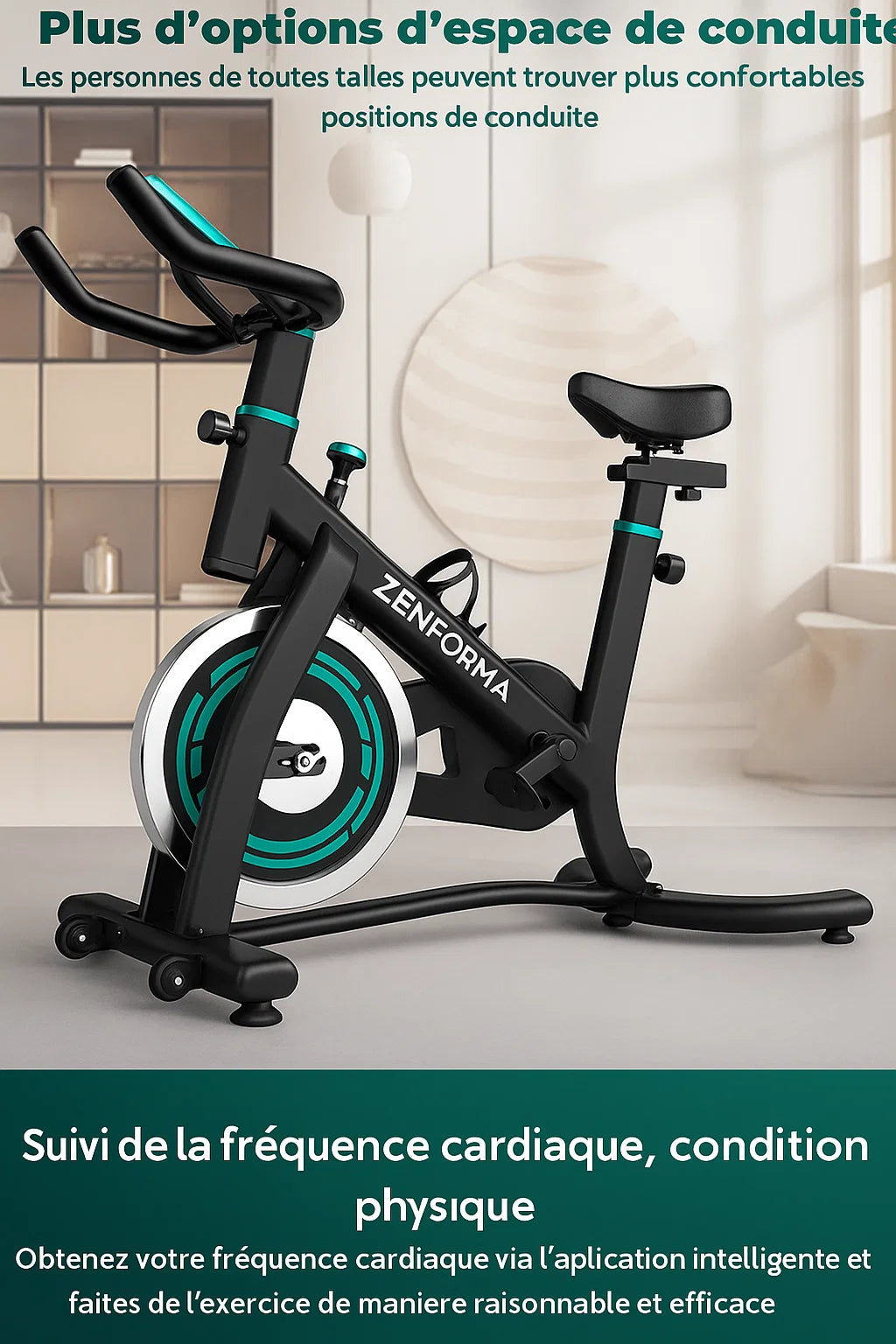 Vélo d’Appartement Connecté Bluetooth – Résistance Magnétique | Zenforma